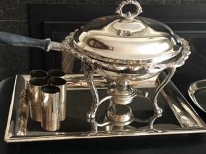 lot 529 image: Silver Plate Serving Items