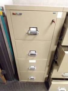 lot 5 image: FireKing 25 Fireproof 4-Drawer Legal File Cabinet