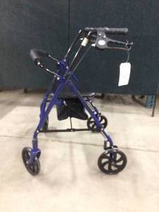 McKesson #146 4 Wheel Lightweight Rollator With Storage Tote Travel Bag - Excellent Condition
