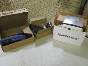 lot 15 image: (CSB) 3 Modems in Box with Cords Ca...