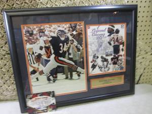 lot 108 image: (RMDR) Framed Signed Walter Payton ...