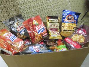 lot 176 image: (B-4) Box Full of Assorted Chips Pa...