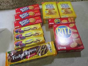 lot 185 image: (B-2) Assorted Cookies and Snack Cr...