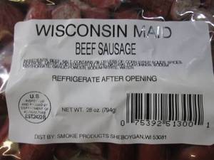 lot 225 image: (B-3) Wisconsin Maid Beef Sausage B...