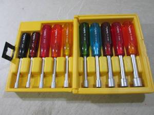lot 273 image: (F-0) 10pc Hand Nut Driver Set in C...