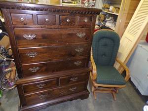 lot 47 image: Large Vintage Dresser Drawers Good with Chair