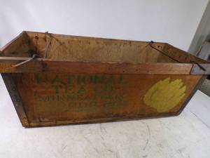 lot 2 image: Vintage 1920s Produce Delivery Wood Crate