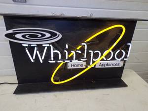 lot 3 image: Working Whirlpool Neon Sign