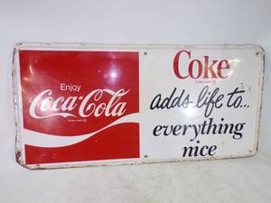 lot 10 image: 1960s Coca Cola Metal Sign