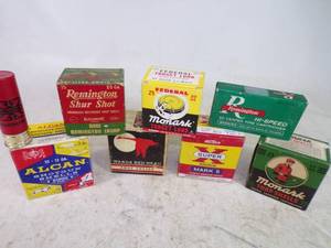 lot 101 image: Vintage Shotgun Shell Boxes no shells