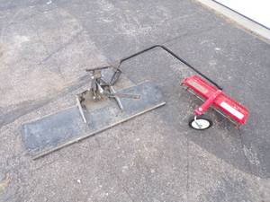 lot 115 image: 42 Mower Push Blade and Thatcher