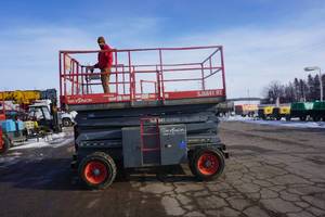 lot 3 image: 2007 Sky Jack Model SJ8841 RT 4 x 4 Rough Terrain Scissors Lift