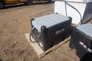 lot 19 image: 2020 AM Tank Brand 58 Gallon Plastic Electric Portable Fuel Tank