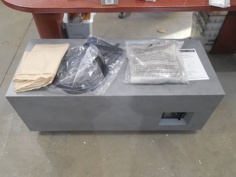 48 in. x 20 in. Rectangular Aluminum Gas Fire Pit with Decorative Concrete