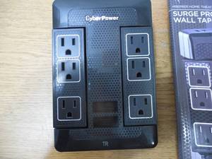 6-Outlet Surge Protect Swivel Wall Tap USB, Black by CyberPower