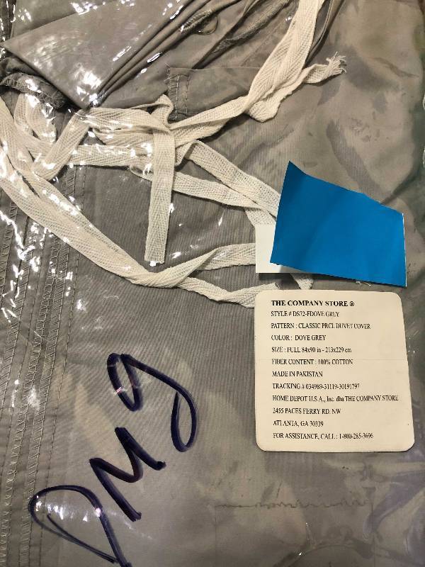 lot 86 image: Cotton Linen Solid Percale Full Duvet Cover, DS72-F-LINEN, NEW