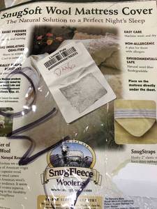 lot 47 image: SnugSoft Imperial Wool Mattress Cover - XL Twin, M410-01-LT-NATURAL, NEW