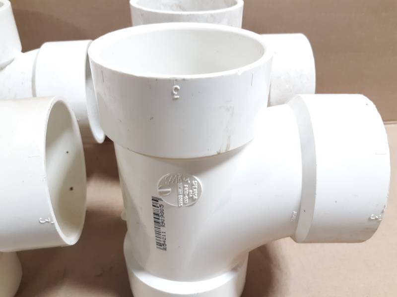 (6) Spears 3 Schedule 40 DWV PVC Sanitary Tees