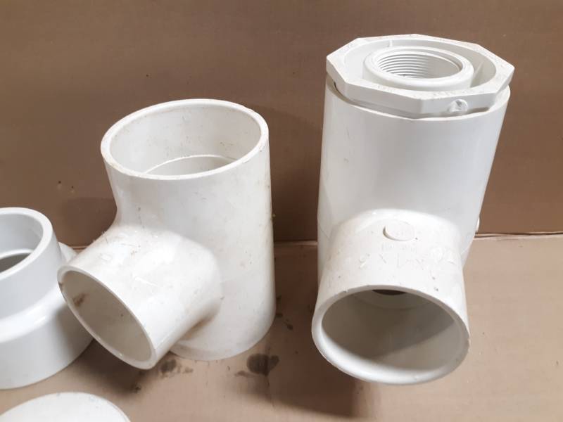 (5) 4 Schedule 40 PVC Reducers, Tees and Cap