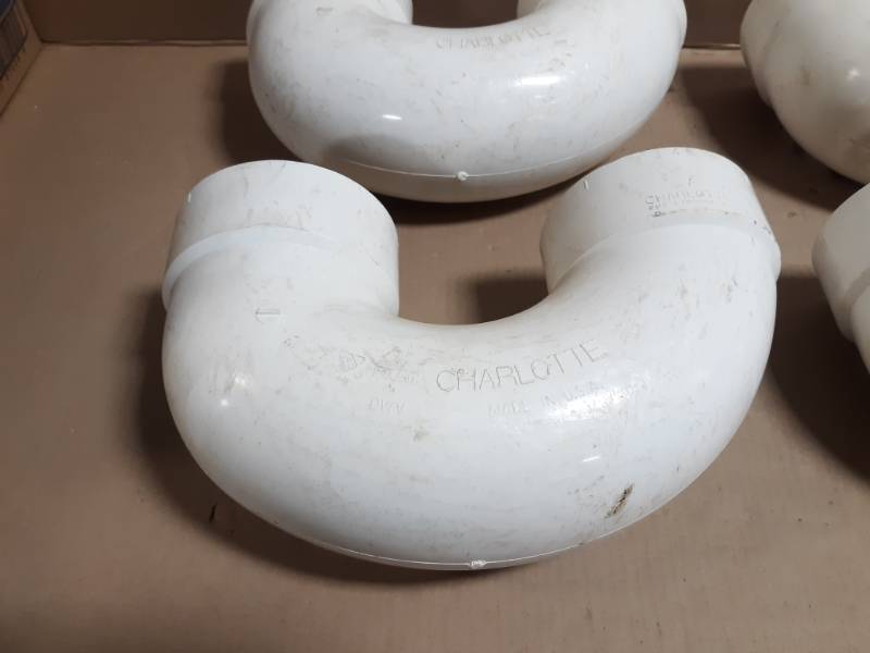 (4) Charlotte 4 Schedule 40 DWV PVC Return Bend Fittings