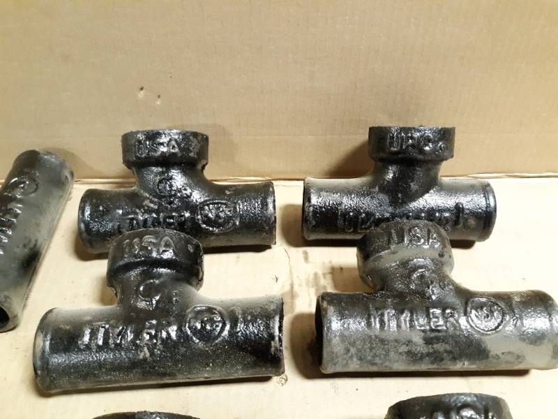 (10) Tyler 1-12 NO-HUB Cast Iron Tapped Sanitary Tee