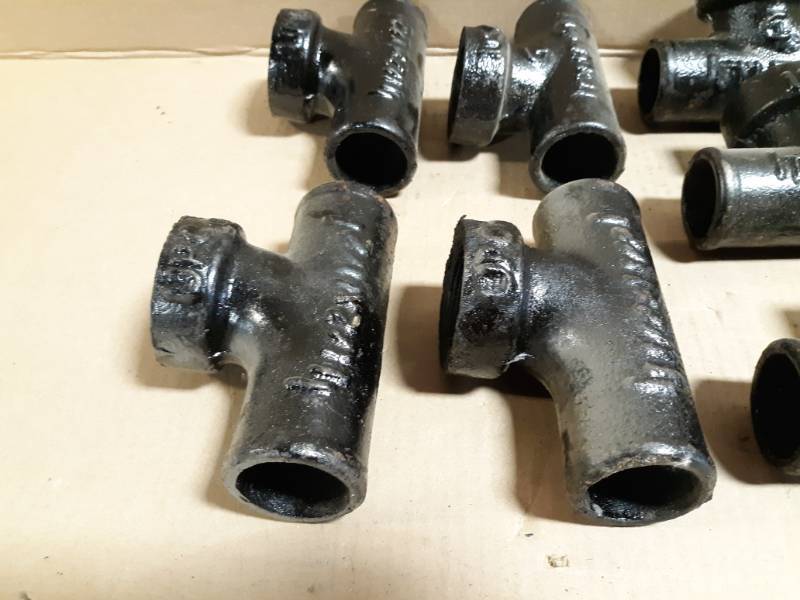 (10) Tyler 1-12 NO-HUB Cast Iron Tapped Sanitary Tee
