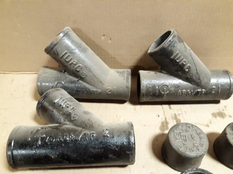 (8) Tyler 2 NO-HUB Cast Iron Wyes and Caps