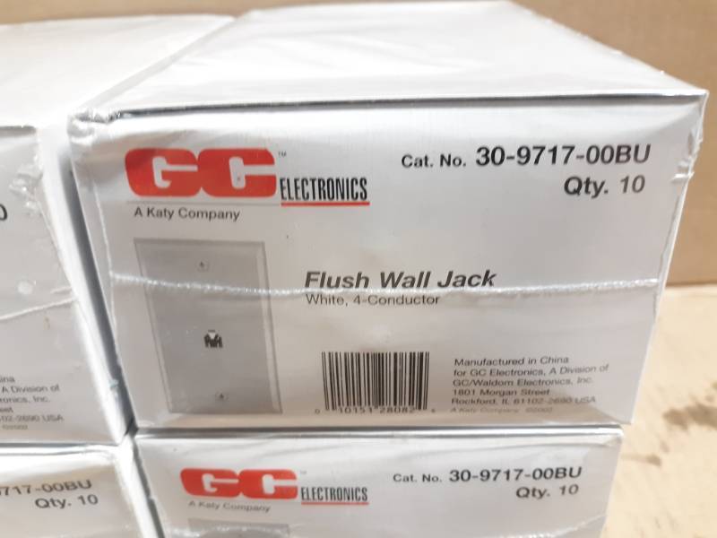 (4) Cases of 10 White 4-Conductor Wall Plates