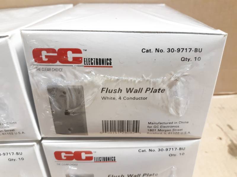 (4) Cases of 10 White 4-Conductor Wall Plates