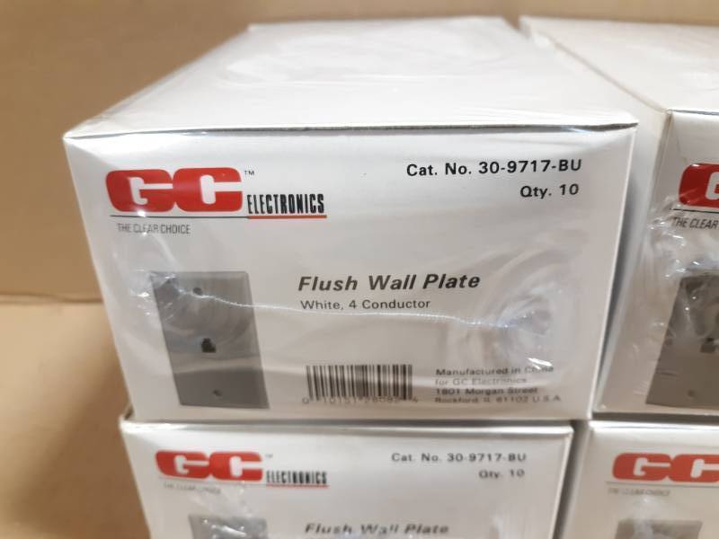 (4) Cases of 10 White 4-Conductor Wall Plates
