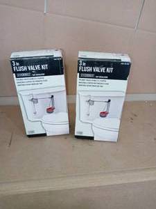 lot 1 image: Everbilt 3 In Flush Valve Kit for Toilets with 3 Inch Flapper 1005129160- set of 2 - not used