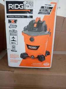 lot 3 image: 12 Gal. 5.0-Peak HP NXT WetDry Shop Vacuum with Filter, Hose and Accessories by RIDGID- open box missing accessories