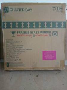 lot 43 image: 24-38 in. W x 25-14 in. H Frameless Surface-Mount Tri-View Bathroom Medicine Cabinet by Glacier Bay- open box not used