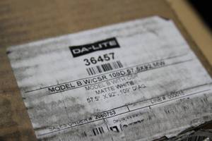 lot 24 image: Da-Lite Model B Manual 109 Diagonal Widescreen Video Projection Screen - Model 36457 - New in Box