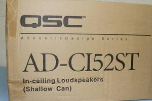 lot 39 image: New Pair of QSC Acoustic Design C-Series Weather Resistant SHALLOW 2-Way Pro Audio Ceiling Speakers