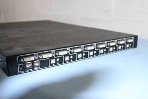 lot 45 image: Rack Mount Console with Slide-Out Keyboard and Flip-Up Monitor DVI & USB