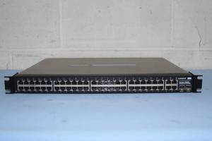 lot 63 image: Linksys  Cisco Business Series 48-Port 10100 4-Port Gigabit Switch w WebView and PoE