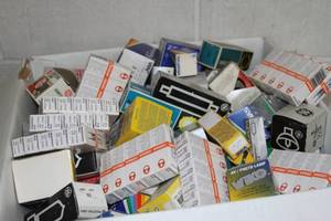 lot 72 image: Large Box of New (Old Stock) NOS Miscellaneous Audiovisual Equipment & Professional Lighting Bulbs  Lamps