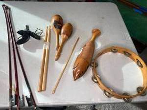 lot 36 image: Assorted Musical Instruments Percussion, Violin Bows