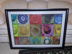 lot 510 image: Colorful Abstract Framed Art Print