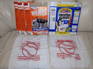 lot 526 image: Vintage MN Twins Wheaties Boxes & Homer Hankies