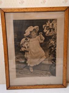 lot 134 image: Vintage Framed Arthur Elsley Print Good-Bye