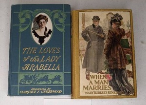 lot 138 image: Pair of Antique Hardcover Romance Novels w Color Plates