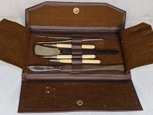 lot 145 image: Antique Traveling Dental Tool Kit w Case