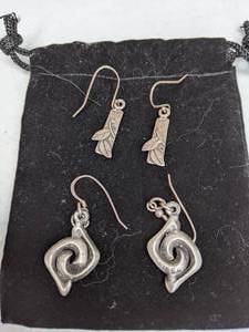 lot 101 image: Two Pairs of Sterling Silver Artisan Earrings