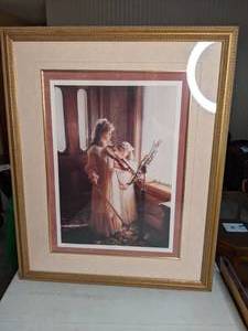 lot 54 image: Sandra Kuck Signed, Numbered and Framed Print Violin Sisters