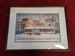 lot 201 image: Framed, Signed & Numbered Mickeys Diner Art Print