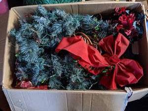 lot 420 image: Box Filled with Christmas Garlands