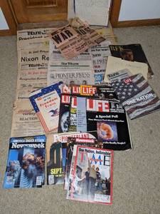 lot 610 image: Lot of Historic Newspapers, Life Magzines, Et Cetera