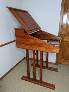 lot 6 image: Beautiful Mission Style Solid Wood Standing Desk
